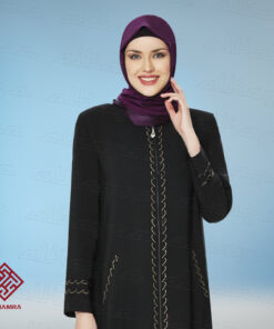 Ferace AL6101 -Womens Full Sleeve Coat Style Abaya Modest Jilbab Turkish ( SIZE XL TO 6XL) - Image 3