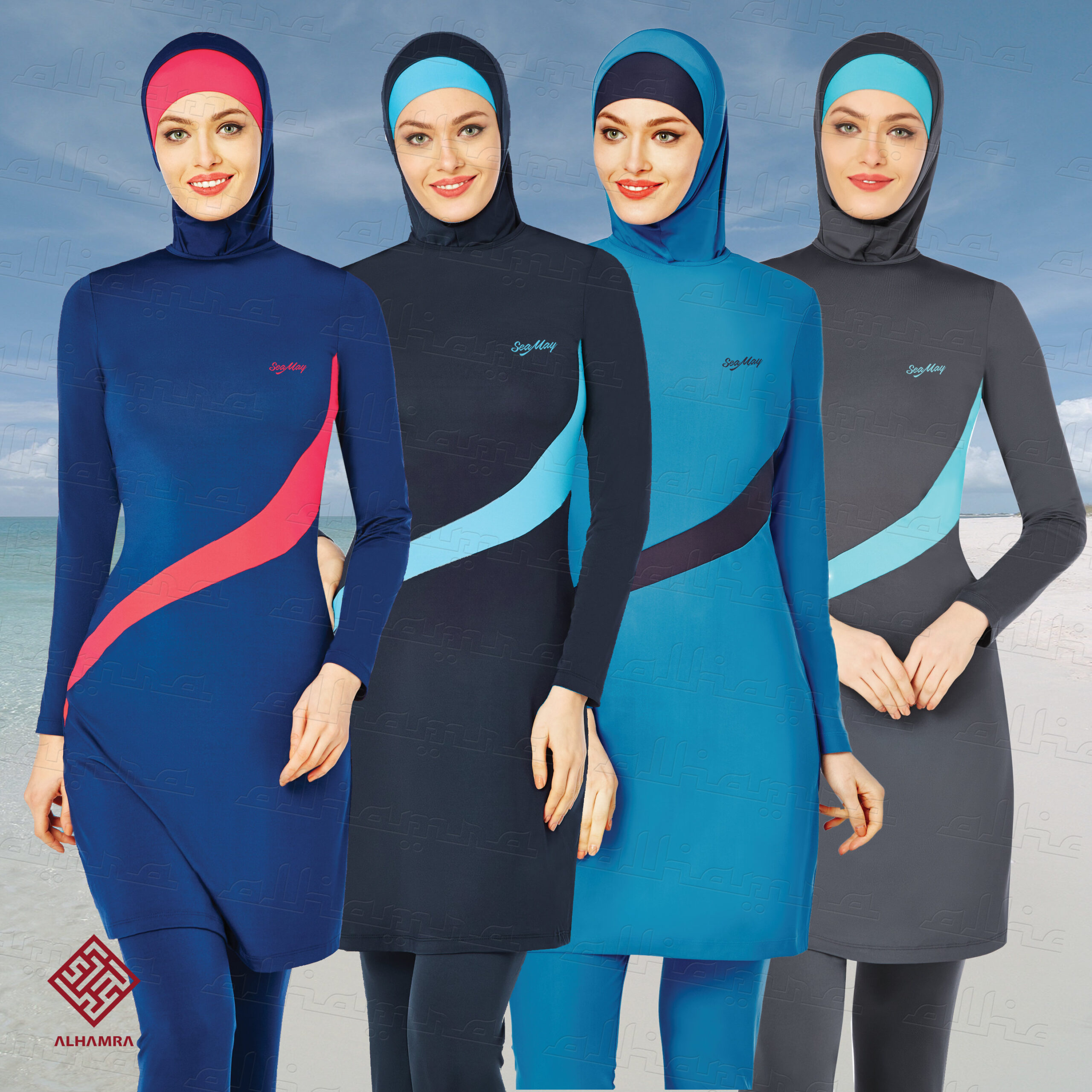 AlHamra AL0702 Full Cover Modest Burkini Swimwear Sportwear