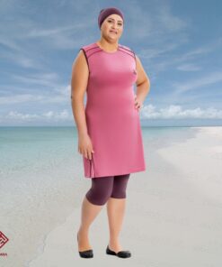 Semi Cover Modest Capri Swimsuit AL8132 Plus Size UK 20-26 - Image 3